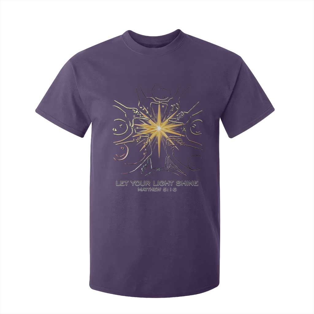 Jesus Christian T Shirt For Kid Let Your Light Shine Matthew 5:16 TS14 Purple Print Your Wear