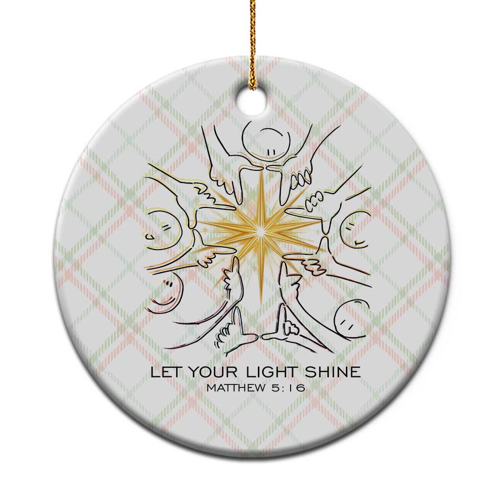 Jesus Christian Ceramic Ornament Let Your Light Shine Matthew 5:16 TS14 1pc Christmas Plaid Print Your Wear