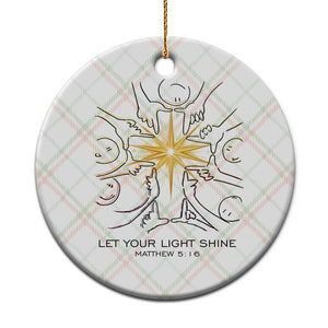 Jesus Christian Ceramic Ornament Let Your Light Shine Matthew 5:16 TS14 1pc Christmas Plaid Print Your Wear
