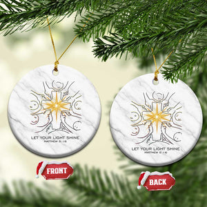 Jesus Christian Ceramic Ornament Let Your Light Shine Matthew 5:16 TS14 1pc White Marble Print Your Wear