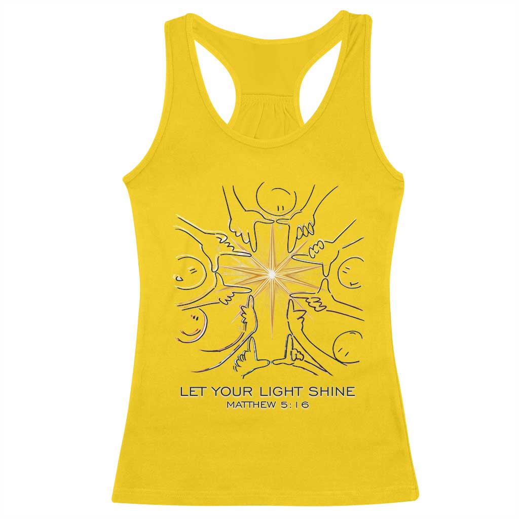 Jesus Christian Racerback Tank Top Let Your Light Shine Matthew 5:16 TS14 Daisy Print Your Wear