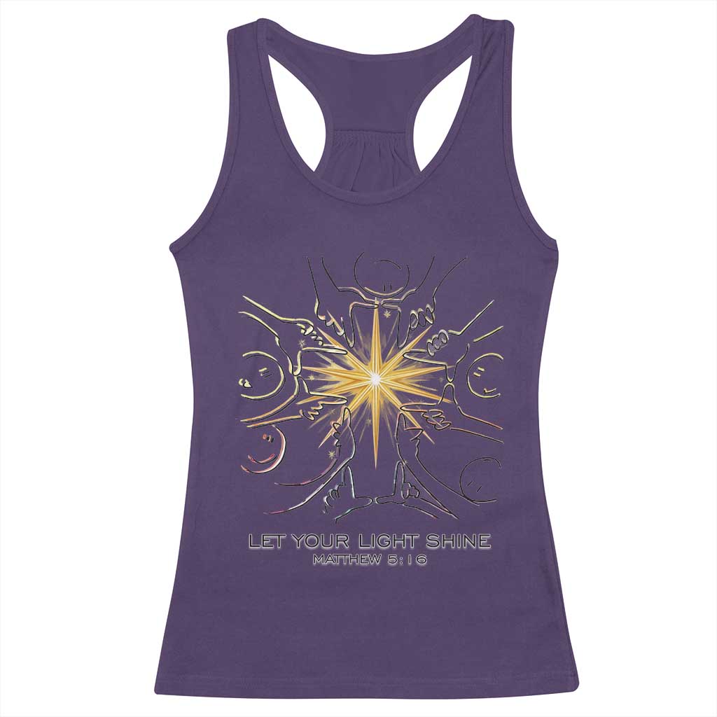 Jesus Christian Racerback Tank Top Let Your Light Shine Matthew 5:16 TS14 Purple Print Your Wear