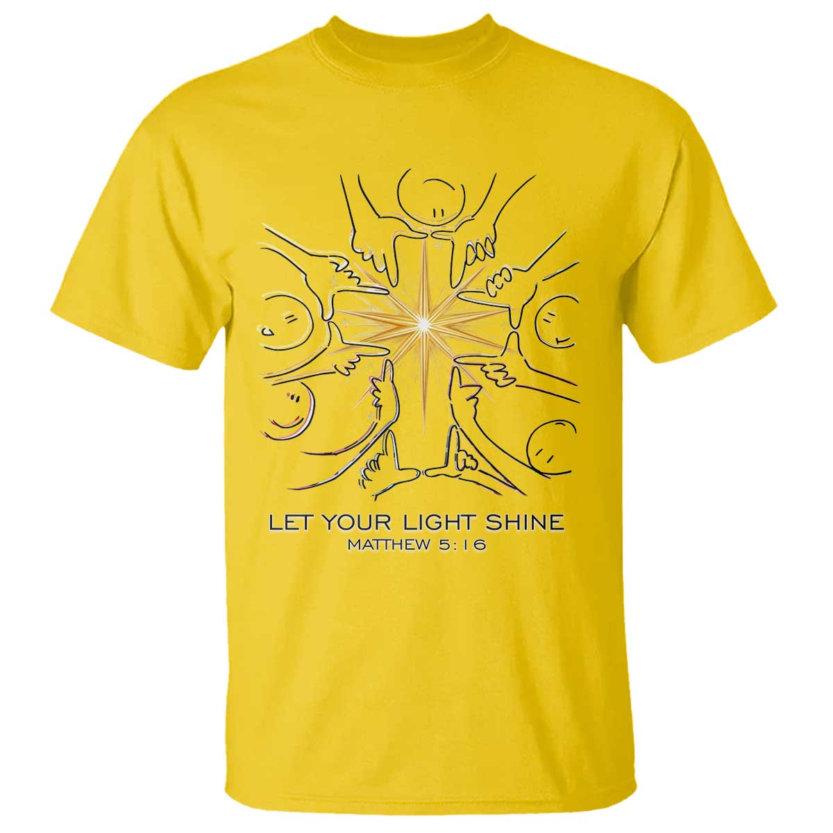 Jesus Christian T Shirt Let Your Light Shine Matthew 5:16 TS14 Daisy Print Your Wear