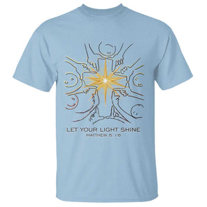 Jesus Christian T Shirt Let Your Light Shine Matthew 5:16 TS14 Light Blue Print Your Wear