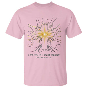 Jesus Christian T Shirt Let Your Light Shine Matthew 5:16 TS14 Light Pink Print Your Wear