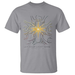 Jesus Christian T Shirt Let Your Light Shine Matthew 5:16 TS14 Sport Gray Print Your Wear