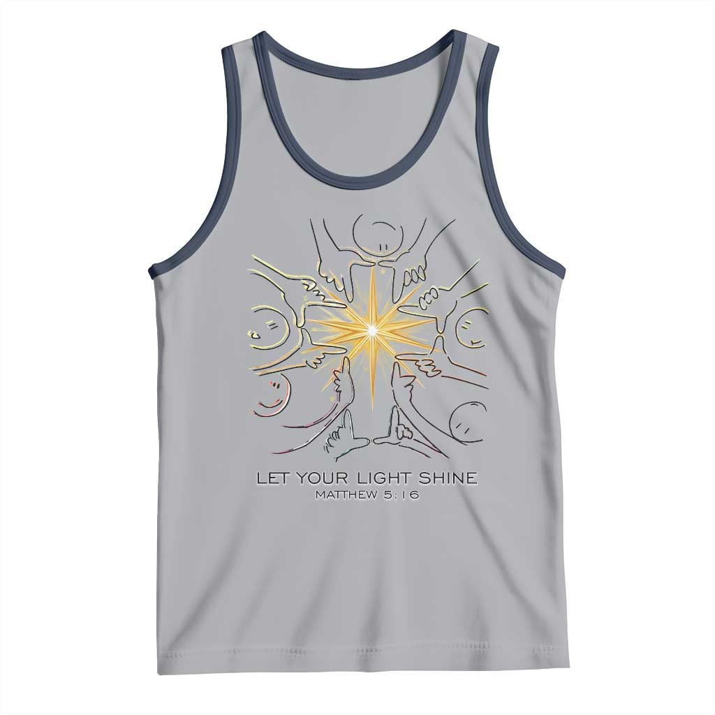 Jesus Christian Tank Top Let Your Light Shine Matthew 5:16 TS14 Athletic Heather Navy Print Your Wear