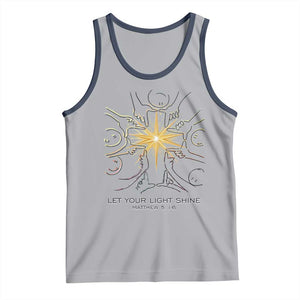 Jesus Christian Tank Top Let Your Light Shine Matthew 5:16 TS14 Athletic Heather Navy Print Your Wear