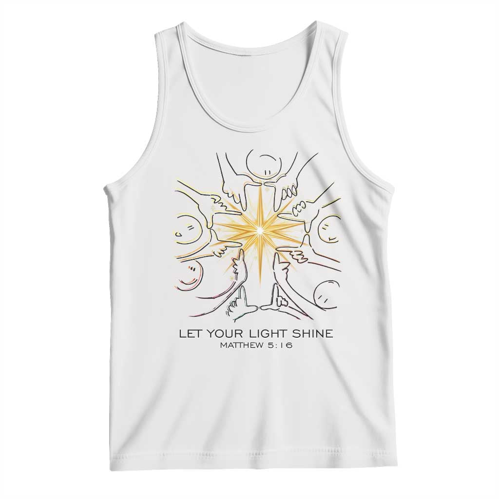 Jesus Christian Tank Top Let Your Light Shine Matthew 5:16 TS14 White Print Your Wear