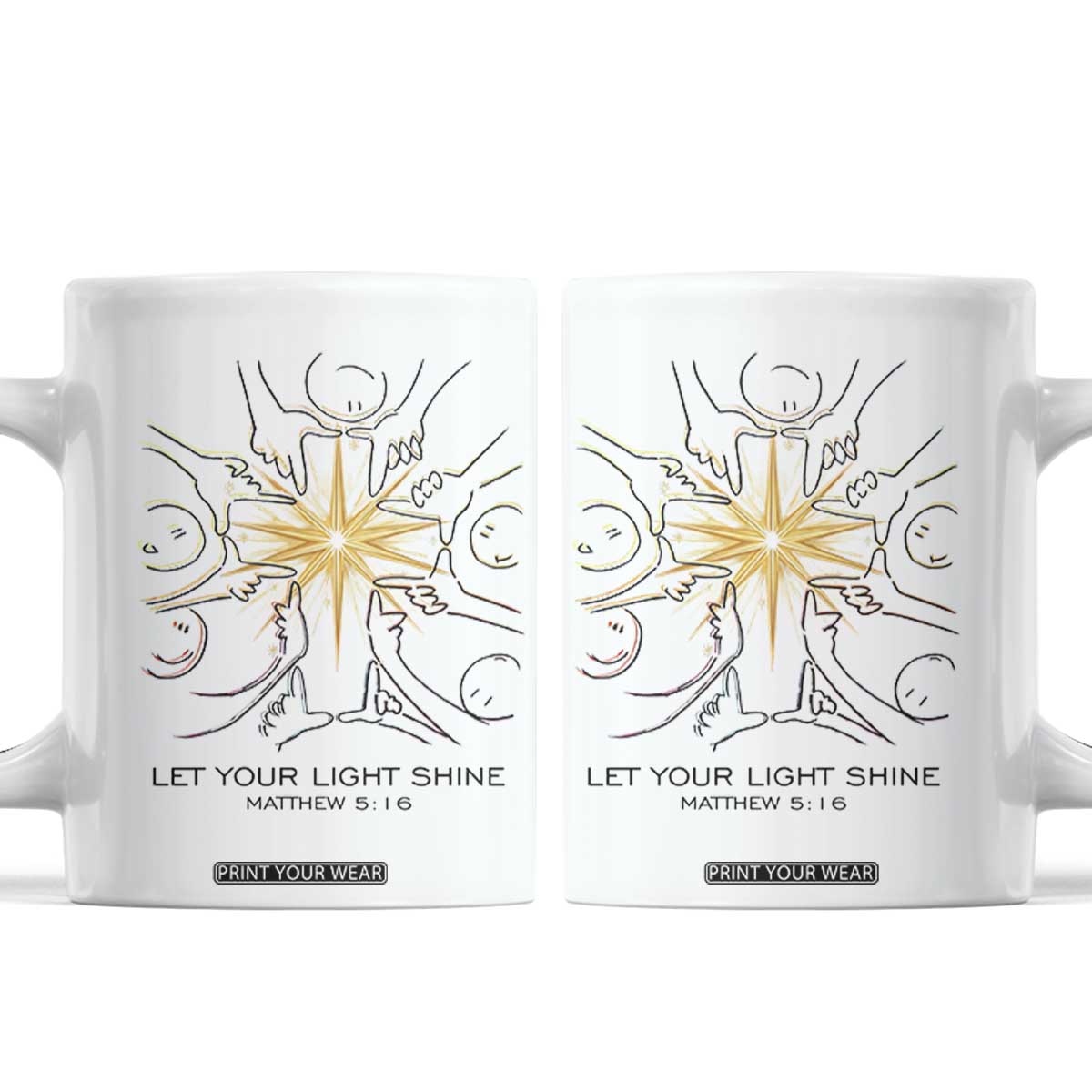 Jesus Christian Coffee Mug Let Your Light Shine Matthew 5:16 TS14 White Print Your Wear