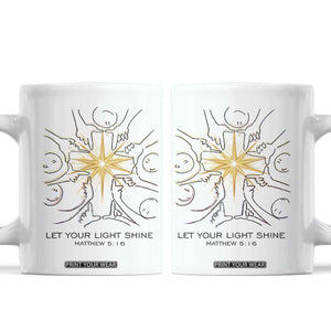 Jesus Christian Coffee Mug Let Your Light Shine Matthew 5:16 TS14 White Print Your Wear