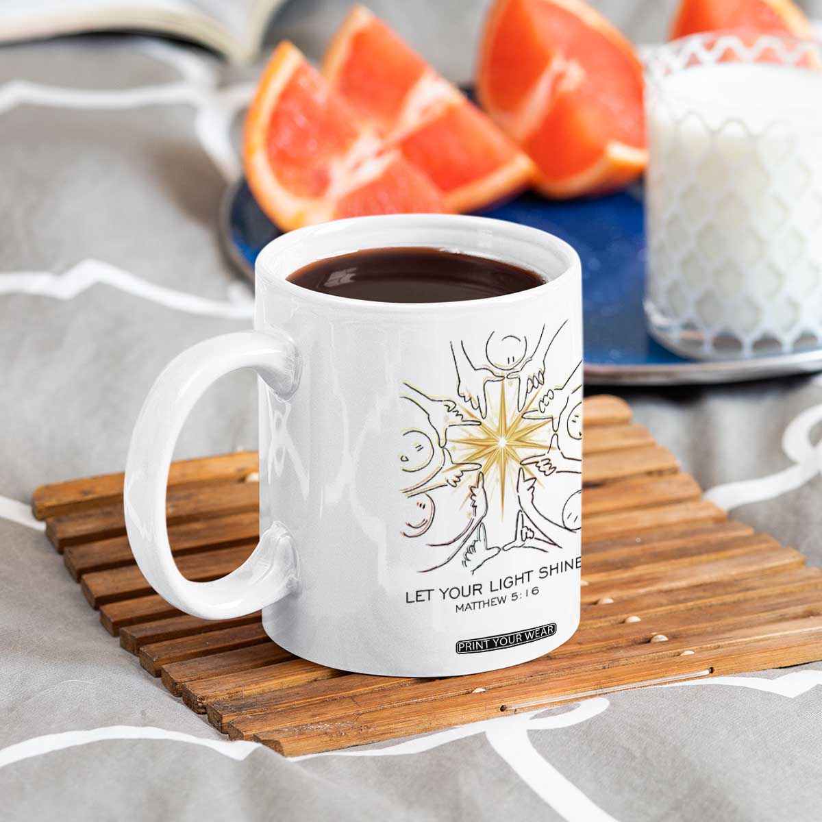 Jesus Christian Coffee Mug Let Your Light Shine Matthew 5:16 TS14 Print Your Wear