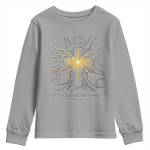Jesus Christian Youth Sweatshirt Let Your Light Shine Matthew 5:16 TS14 Sport Gray Print Your Wear