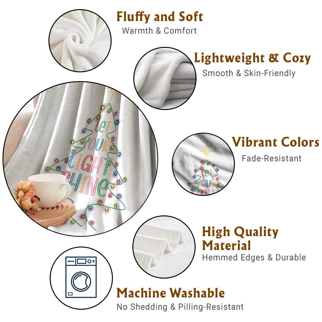 Jesus Christmas Throw Blanket Let Your Light Shine Matthew 5:16 TS14 Print Your Wear