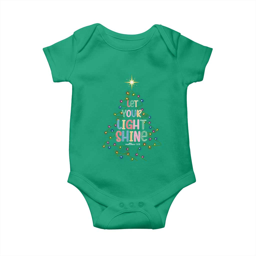 Jesus Christmas Baby Onesie Let Your Light Shine Matthew 5:16 TS14 Irish Green Print Your Wear