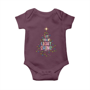 Jesus Christmas Baby Onesie Let Your Light Shine Matthew 5:16 TS14 Maroon Print Your Wear