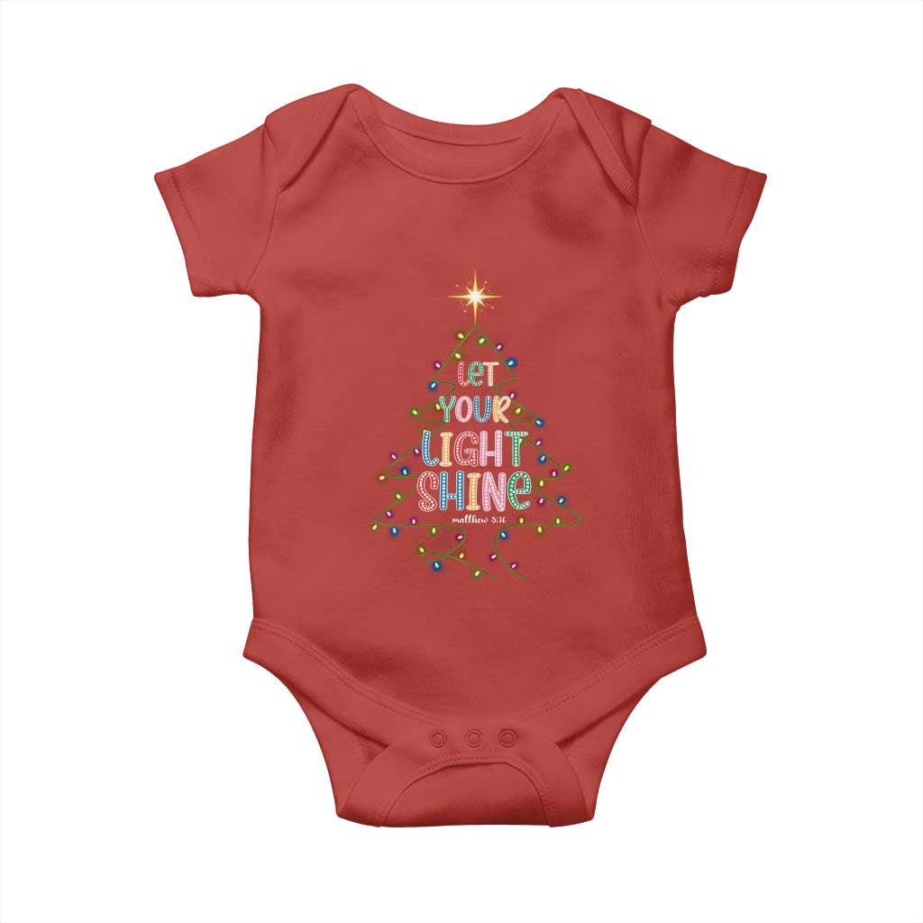 Jesus Christmas Baby Onesie Let Your Light Shine Matthew 5:16 TS14 Red Print Your Wear