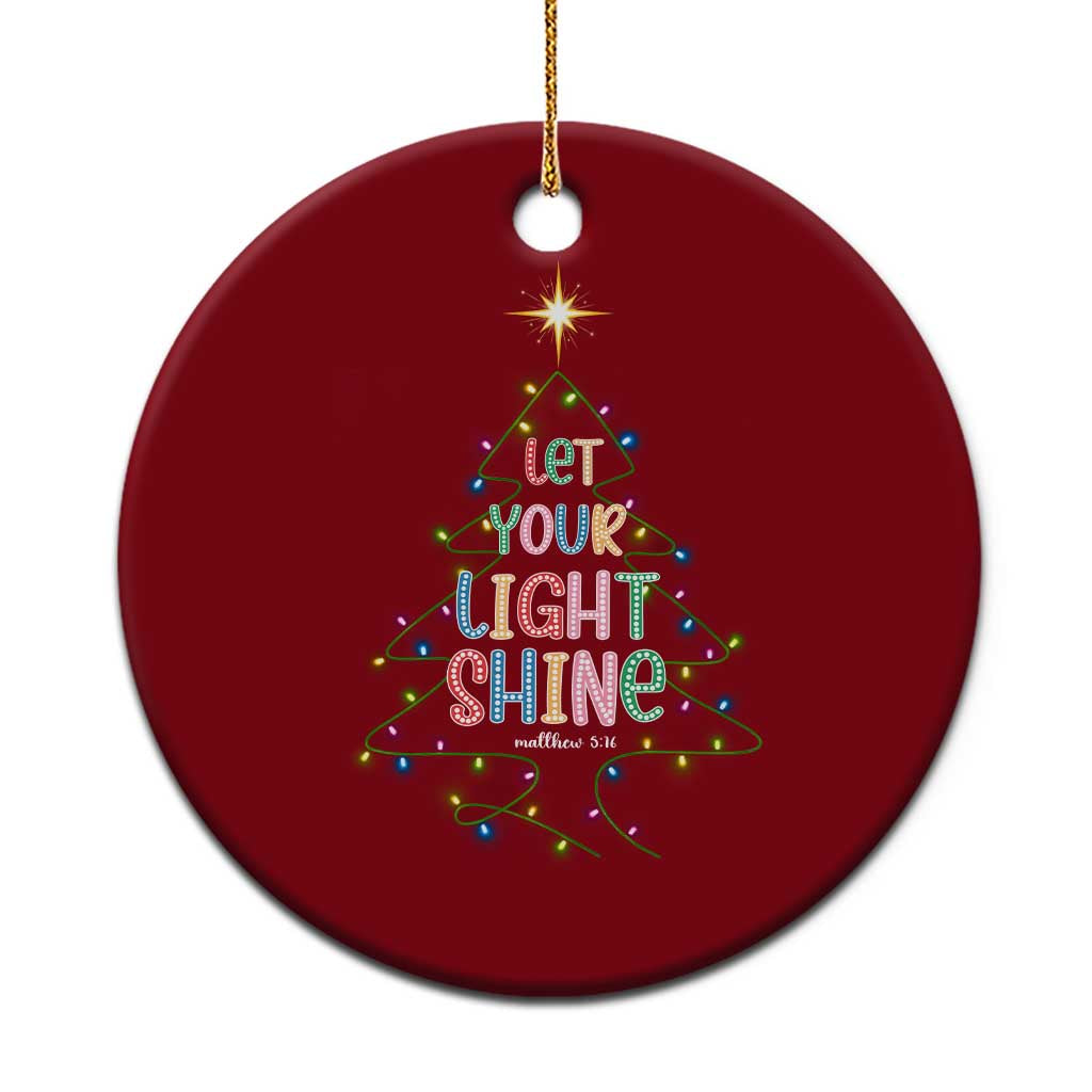 Jesus Xmas Ceramic Ornament Let Your Light Shine Matthew 5:16 TS14 1pc Red Print Your Wear