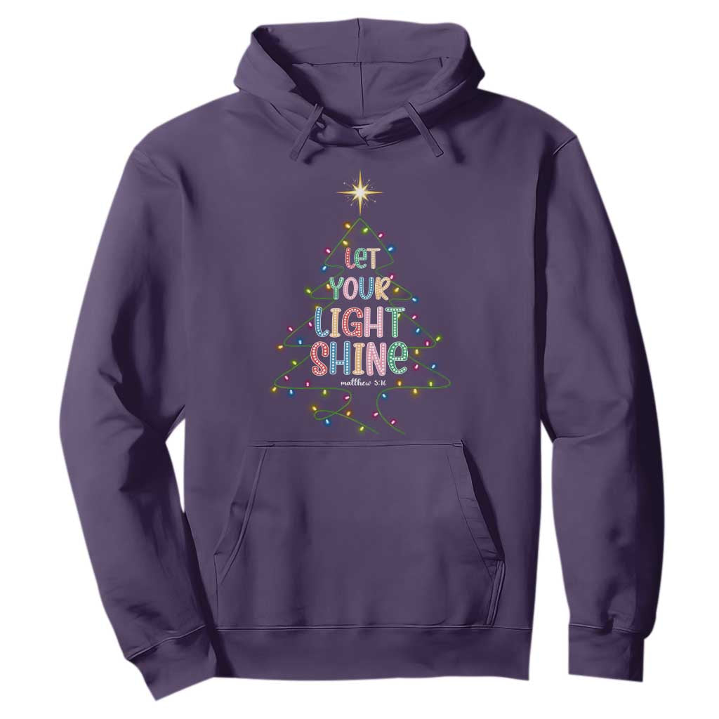 Jesus Christmas Hoodie Let Your Light Shine Matthew 5:16 TS14 Purple Print Your Wear