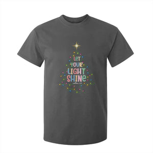 Jesus Christmas T Shirt For Kid Let Your Light Shine Matthew 5:16 TS14 Dark Heather Print Your Wear