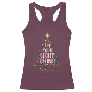Jesus Christmas Racerback Tank Top Let Your Light Shine Matthew 5:16 TS14 Maroon Print Your Wear