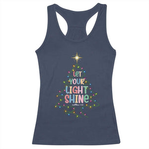 Jesus Christmas Racerback Tank Top Let Your Light Shine Matthew 5:16 TS14 Navy Print Your Wear