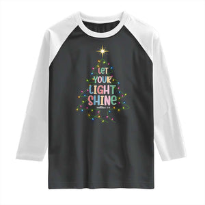 Jesus Christmas Raglan Shirt Let Your Light Shine Matthew 5:16 TS14 Black White Print Your Wear