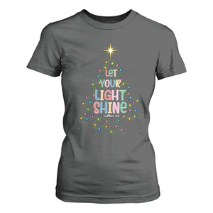 Jesus Christmas T Shirt For Women Let Your Light Shine Matthew 5:16 TS14 Dark Heather Print Your Wear