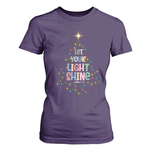 Jesus Christmas T Shirt For Women Let Your Light Shine Matthew 5:16 TS14 Purple Print Your Wear