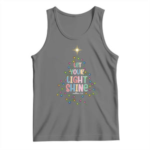 Jesus Christmas Tank Top Let Your Light Shine Matthew 5:16 TS14 Black Heather Print Your Wear