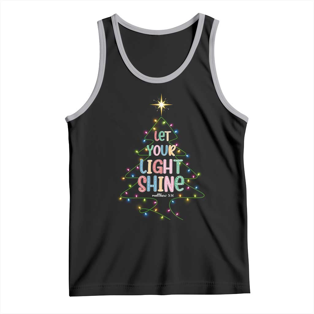 Jesus Christmas Tank Top Let Your Light Shine Matthew 5:16 TS14 Black Athletic Heather Print Your Wear