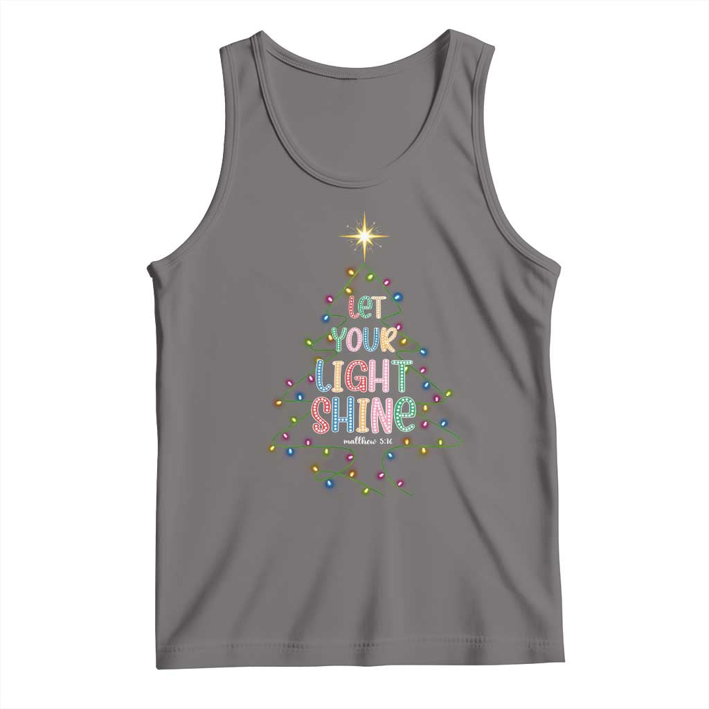 Jesus Christmas Tank Top Let Your Light Shine Matthew 5:16 TS14 Deep Heather Print Your Wear