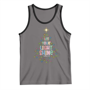 Jesus Christmas Tank Top Let Your Light Shine Matthew 5:16 TS14 Deep Heather Black Print Your Wear