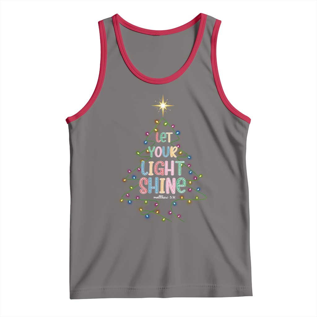 Jesus Christmas Tank Top Let Your Light Shine Matthew 5:16 TS14 Deep Heather Red Print Your Wear