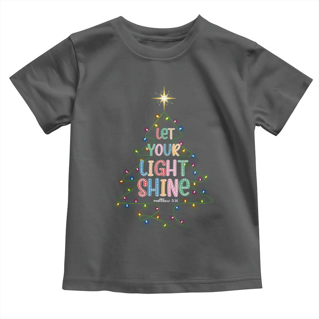 Jesus Christmas Toddler T Shirt Let Your Light Shine Matthew 5:16 TS14 Dark Heather Print Your Wear