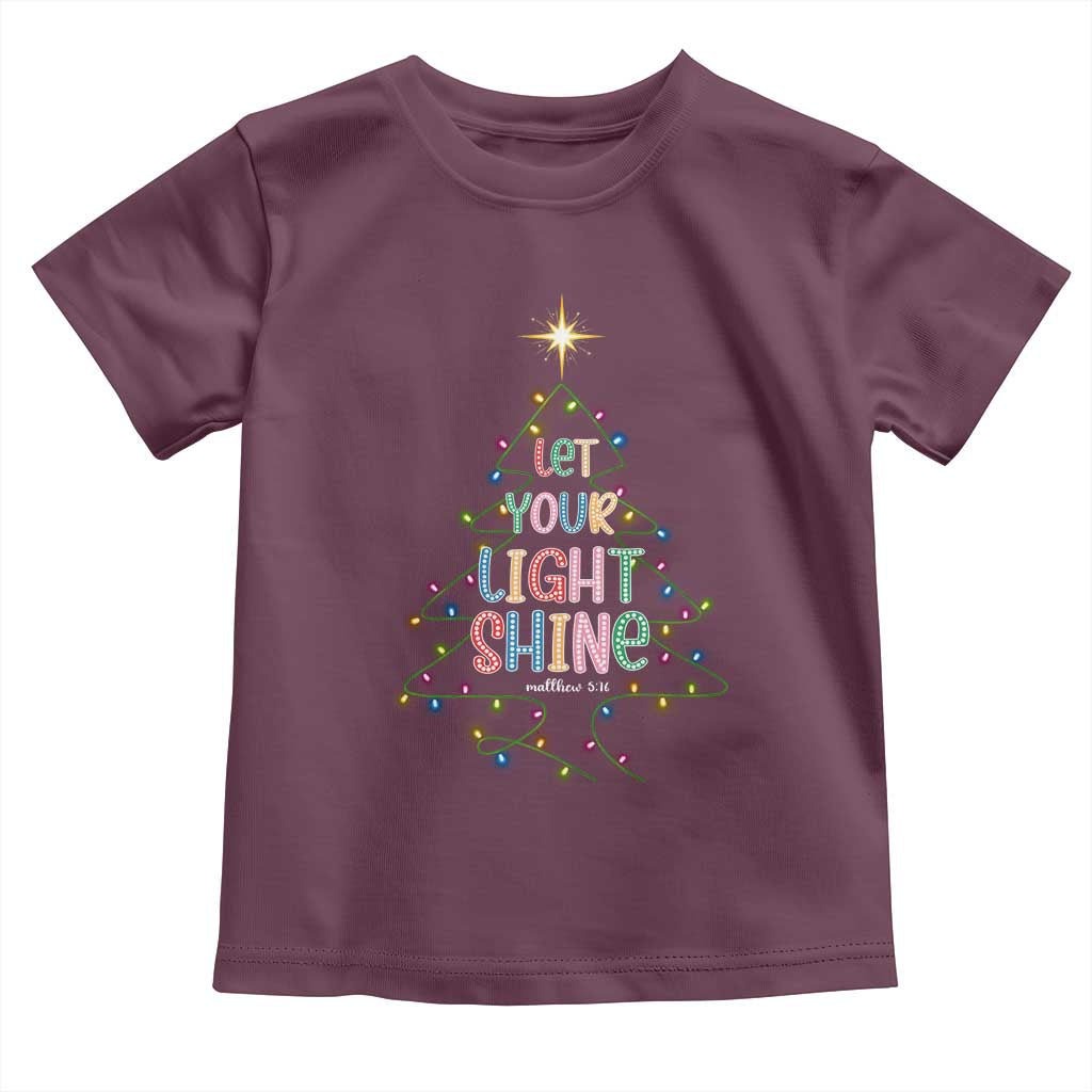 Jesus Christmas Toddler T Shirt Let Your Light Shine Matthew 5:16 TS14 Maroon Print Your Wear