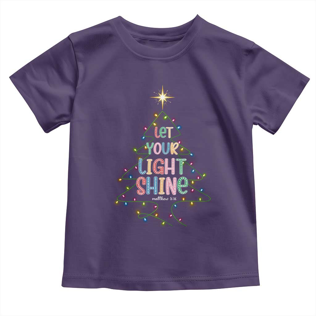 Jesus Christmas Toddler T Shirt Let Your Light Shine Matthew 5:16 TS14 Purple Print Your Wear