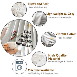 Funny Jesus Christmas Throw Blanket Are You All Ready For My Birthday TS14 Print Your Wear