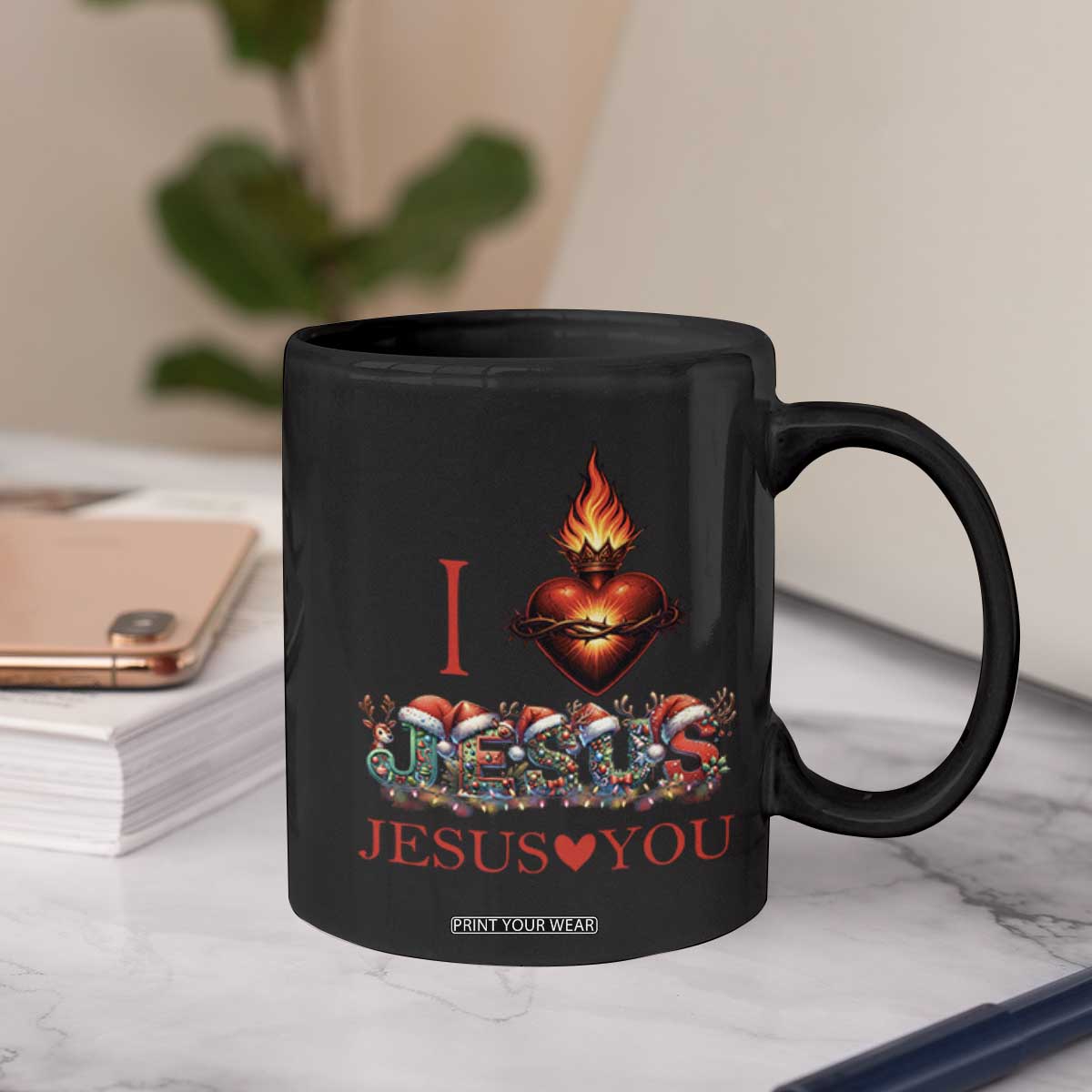 Jesus Christian Christmas Coffee Mug Cross Bible Verse Faith Love TS14 Print Your Wear