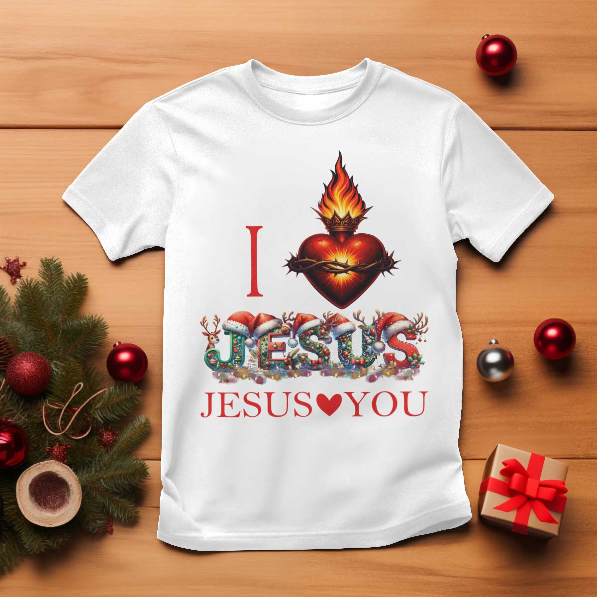 Jesus Christian Christmas T Shirt Cross Bible Verse Faith Love TS14 White Print Your Wear