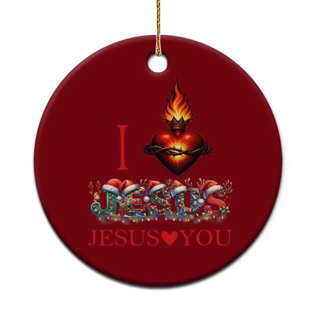 Jesus Christian Xmas Ceramic Ornament Cross Bible Verse Faith Love TS14 1pc Red Print Your Wear