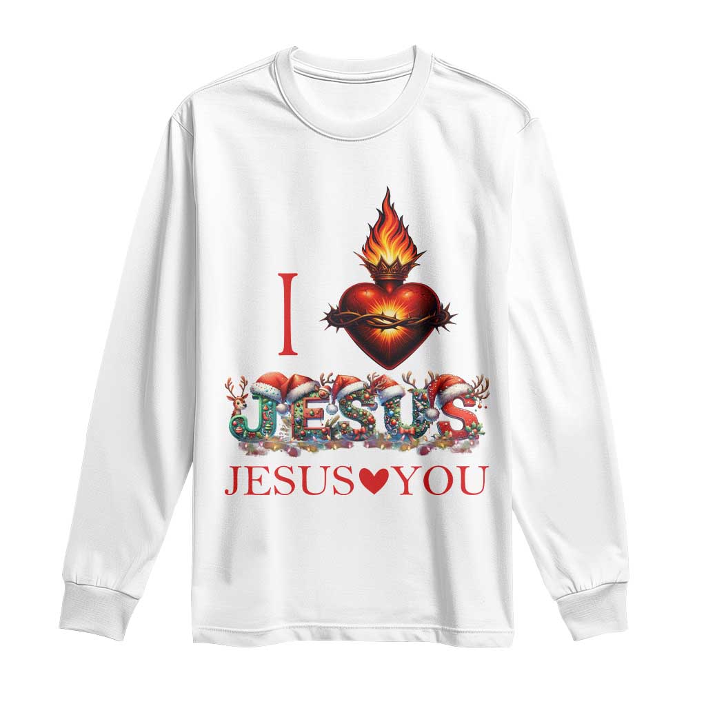 Jesus Christian Christmas Long Sleeve Shirt Cross Bible Verse Faith Love TS14 White Print Your Wear