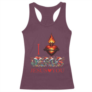 Jesus Christian Christmas Racerback Tank Top Cross Bible Verse Faith Love TS14 Maroon Print Your Wear