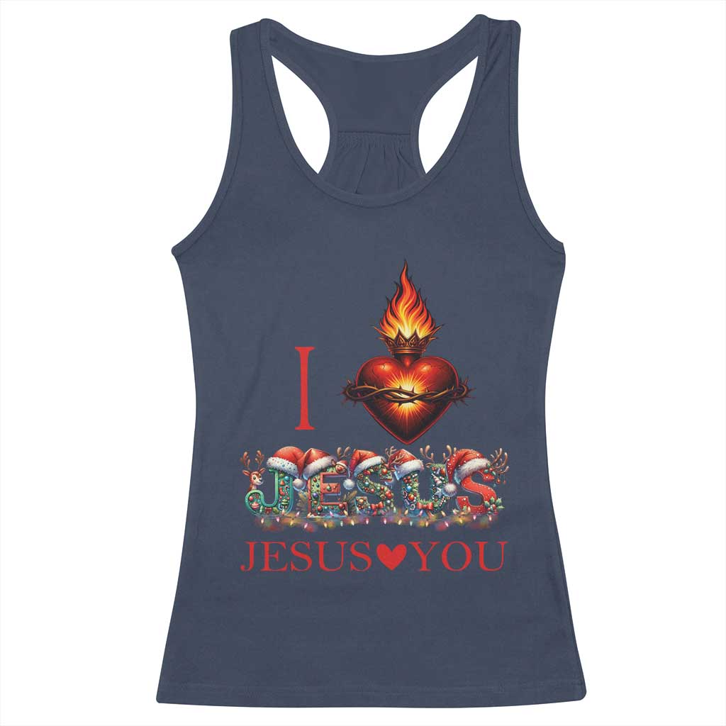 Jesus Christian Christmas Racerback Tank Top Cross Bible Verse Faith Love TS14 Navy Print Your Wear