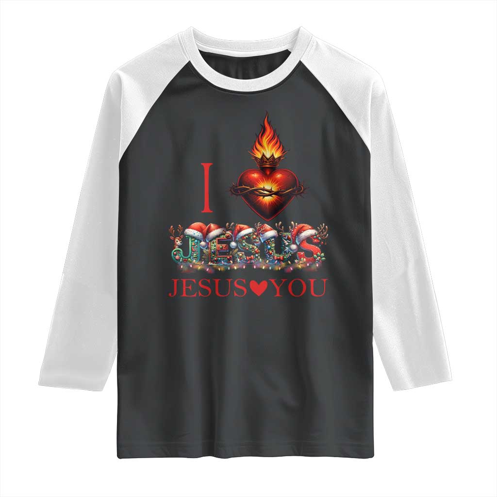 Jesus Christian Christmas Raglan Shirt Cross Bible Verse Faith Love TS14 Black White Print Your Wear