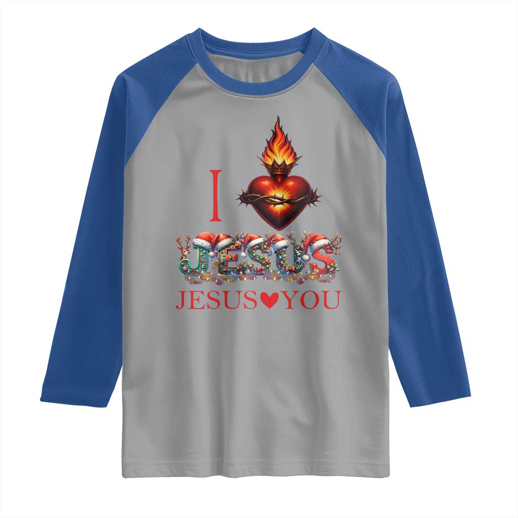 Jesus Christian Christmas Raglan Shirt Cross Bible Verse Faith Love TS14 Sport Gray Royal Print Your Wear