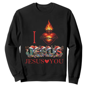 Jesus Christian Christmas Sweatshirt Cross Bible Verse Faith Love TS14 Black Print Your Wear