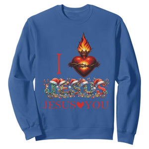 Jesus Christian Christmas Sweatshirt Cross Bible Verse Faith Love TS14 Royal Blue Print Your Wear