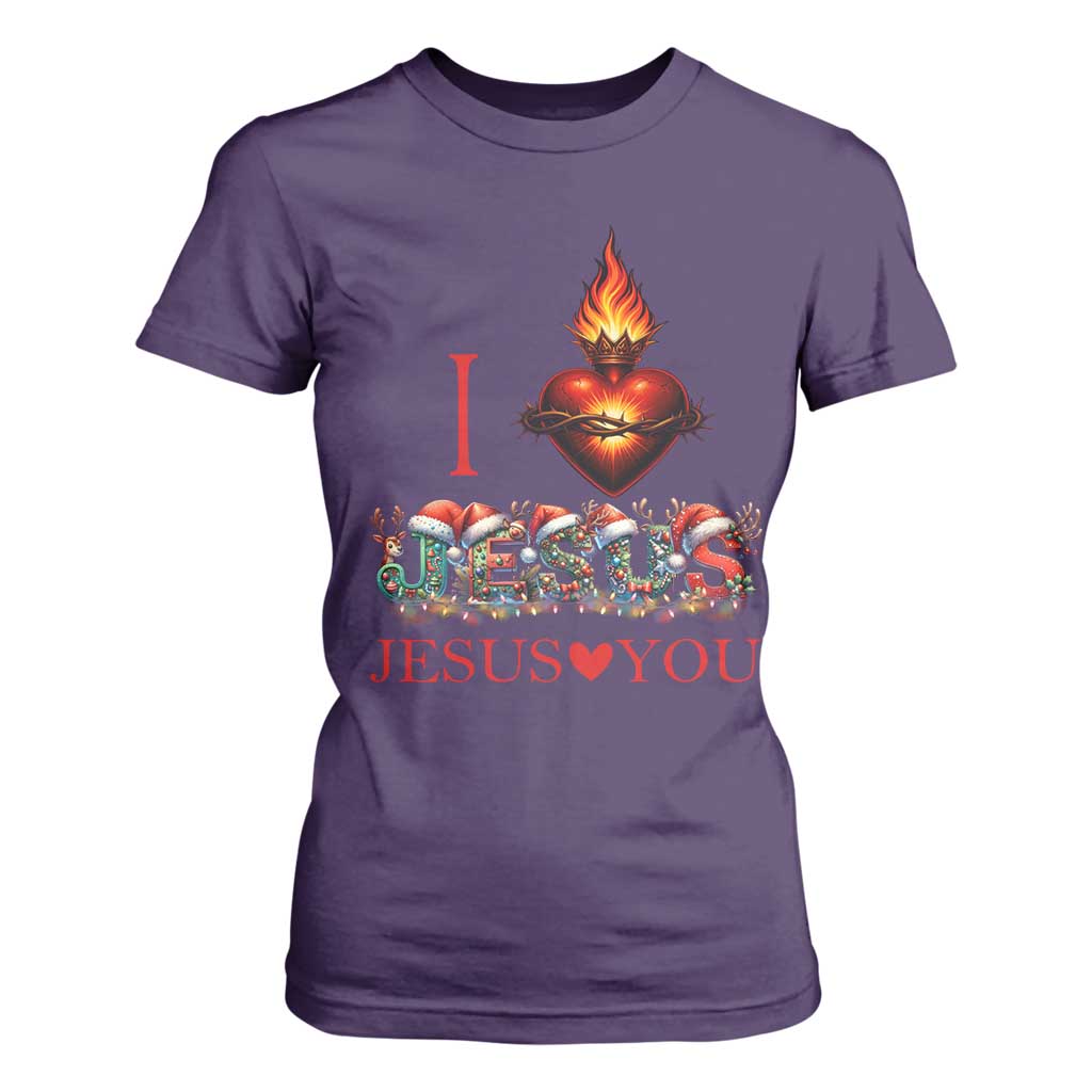 Jesus Christian Christmas T Shirt For Women Cross Bible Verse Faith Love TS14 Purple Print Your Wear