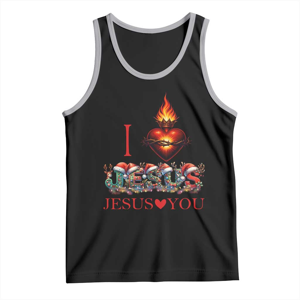 Jesus Christian Christmas Tank Top Cross Bible Verse Faith Love TS14 Black Athletic Heather Print Your Wear